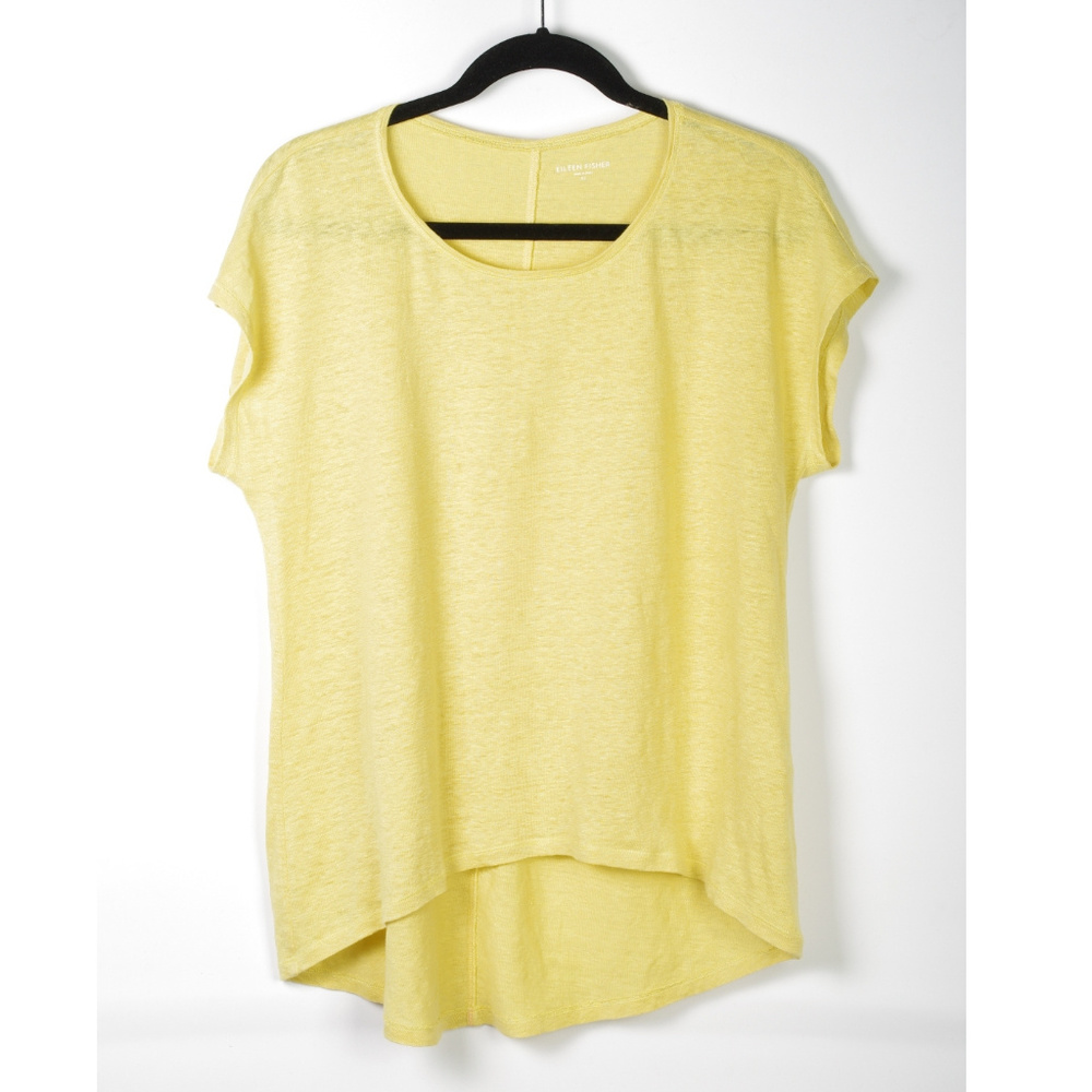 Eileen Fisher Yellow Linen Top Size XS